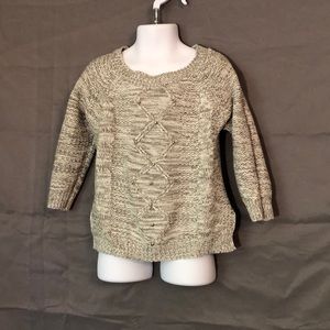 Light Grey sweater with silver accent beads